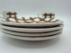 Lot tasses motif torchon