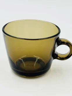 Lot 6 Tasses Verre Ambré Vintage Station Service Seca
