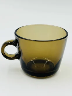 Lot 6 Tasses Verre Ambré Vintage Station Service Seca