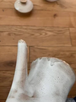 Lot théière et pot à lait céramique
