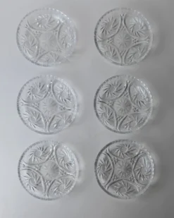 Lot vintage de 6 assiettes à dessert en cristal des années 1950, assiettes en verre cristal Dresdener fabriquées à la main avec texture fine, pour gâteau et dessert, idée cadeau