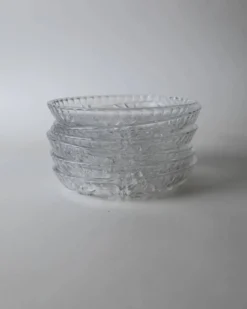 Lot vintage de 6 assiettes à dessert en cristal des années 1950, assiettes en verre cristal Dresdener fabriquées à la main avec texture fine, pour gâteau et dessert, idée cadeau