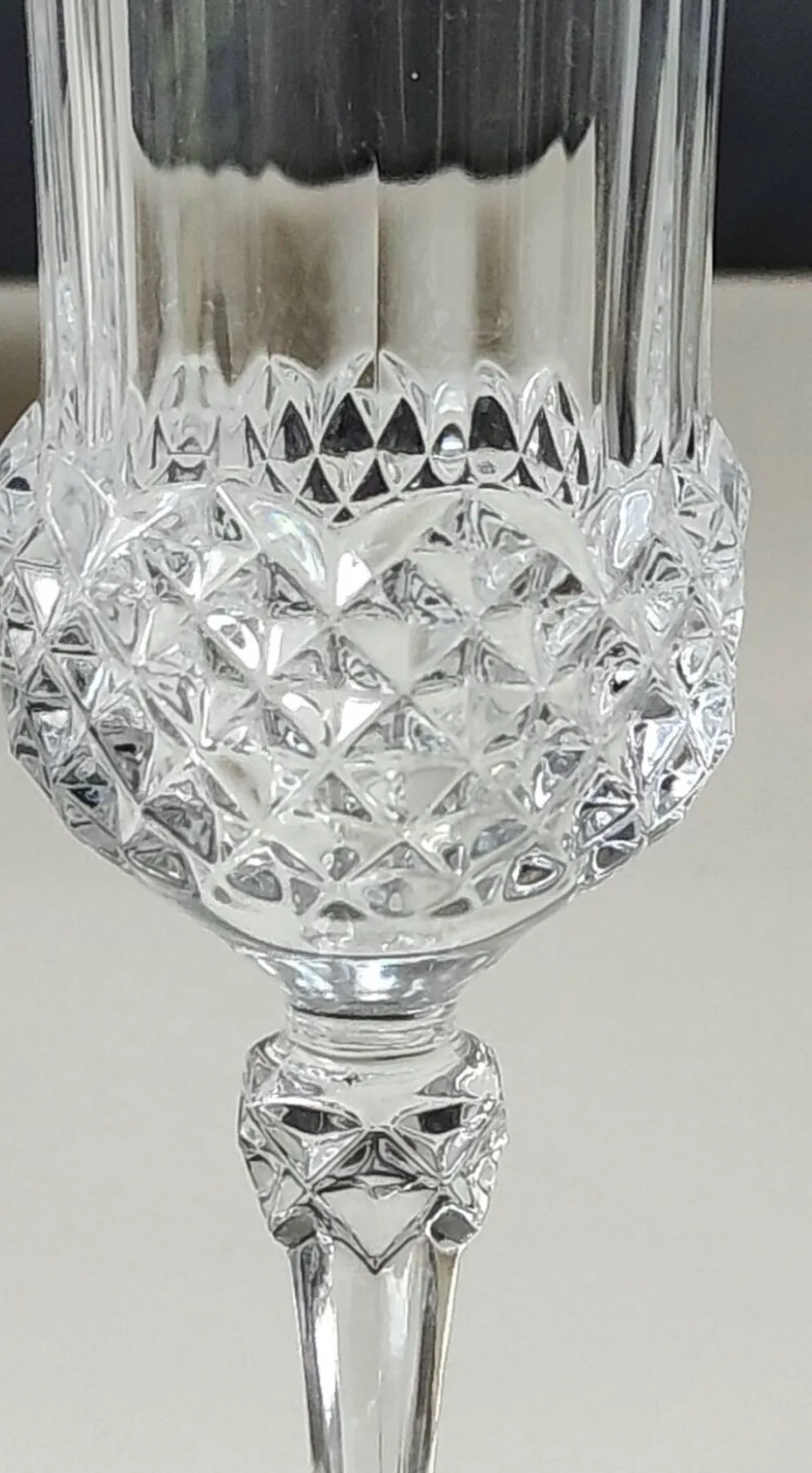 Lot 6 x Flûtes à Champagne cristal/Mod Valencay Gold/Cristal d Arques