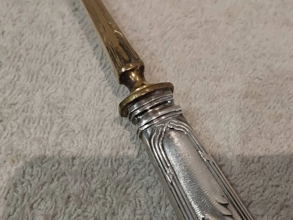 Louche a dessert manche argent 950 Minerve style Louis XVI