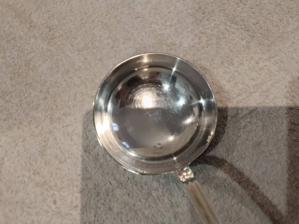 Louche à potage métal argenté orfèvre Christofle modèle Albi 28,7cm