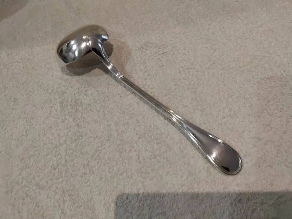 Louche à potage métal argenté orfèvre Christofle modèle Albi 28,7cm