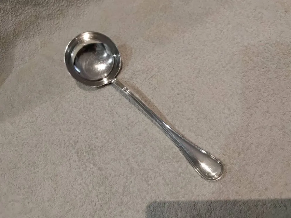 Louche à potage métal argenté orfèvre Christofle modèle Albi 28,7cm