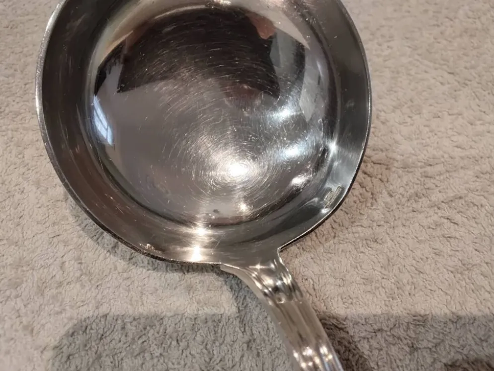 Louche à potage métal argenté orfèvre Christofle modèle Albi 28,7cm