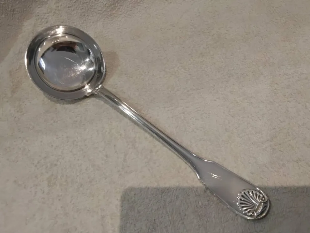 Louche à potage métal argenté orfèvre Christofle vendome 31,5cm