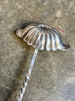 Louche à punch Christofle en ébène et métal argenté