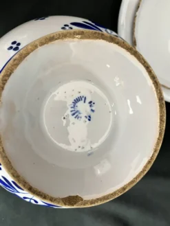 Lunéville, soupière en faïence à décor bleu fin XIXème