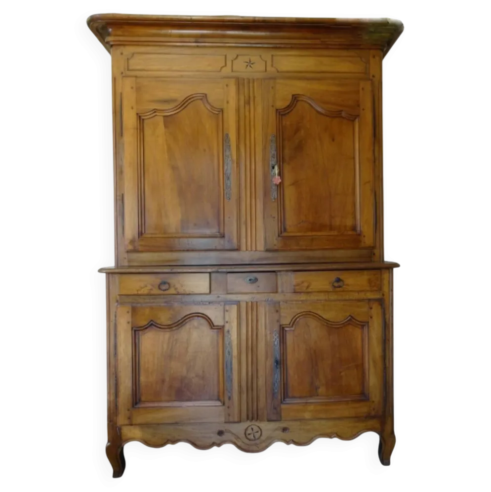 magnifique buffet 2 corps xviiie siècle en noyer – pièce ancienne d’excepti