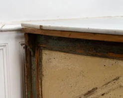 Magnifique comptoir ancien italien avec plateau en marbre, 19ème