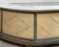 Magnifique comptoir ancien italien avec plateau en marbre, 19ème