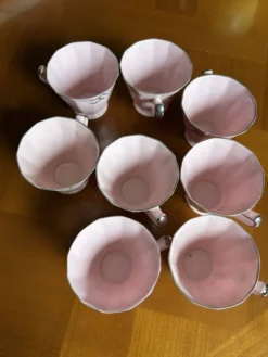 Magnifique service à café en porcelaine rose – Haas & Czjzek, Schl