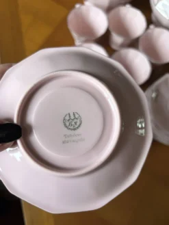Magnifique service à café en porcelaine rose – Haas & Czjzek, Schl