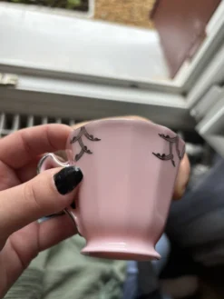 Magnifique service à café en porcelaine rose – Haas & Czjzek, Schl