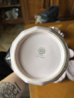 Magnifique service à café en porcelaine rose – Haas & Czjzek, Schl