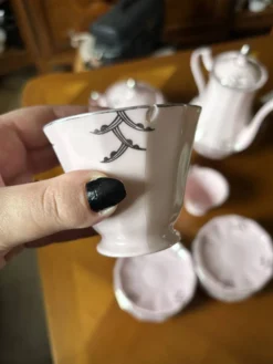 Magnifique service à café en porcelaine rose – Haas & Czjzek, Schl
