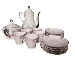 Magnifique service à café en porcelaine rose – Haas & Czjzek, Schl