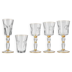 Magnifique service de 48 verres en cristal Saint Louis, Collection Bubbles