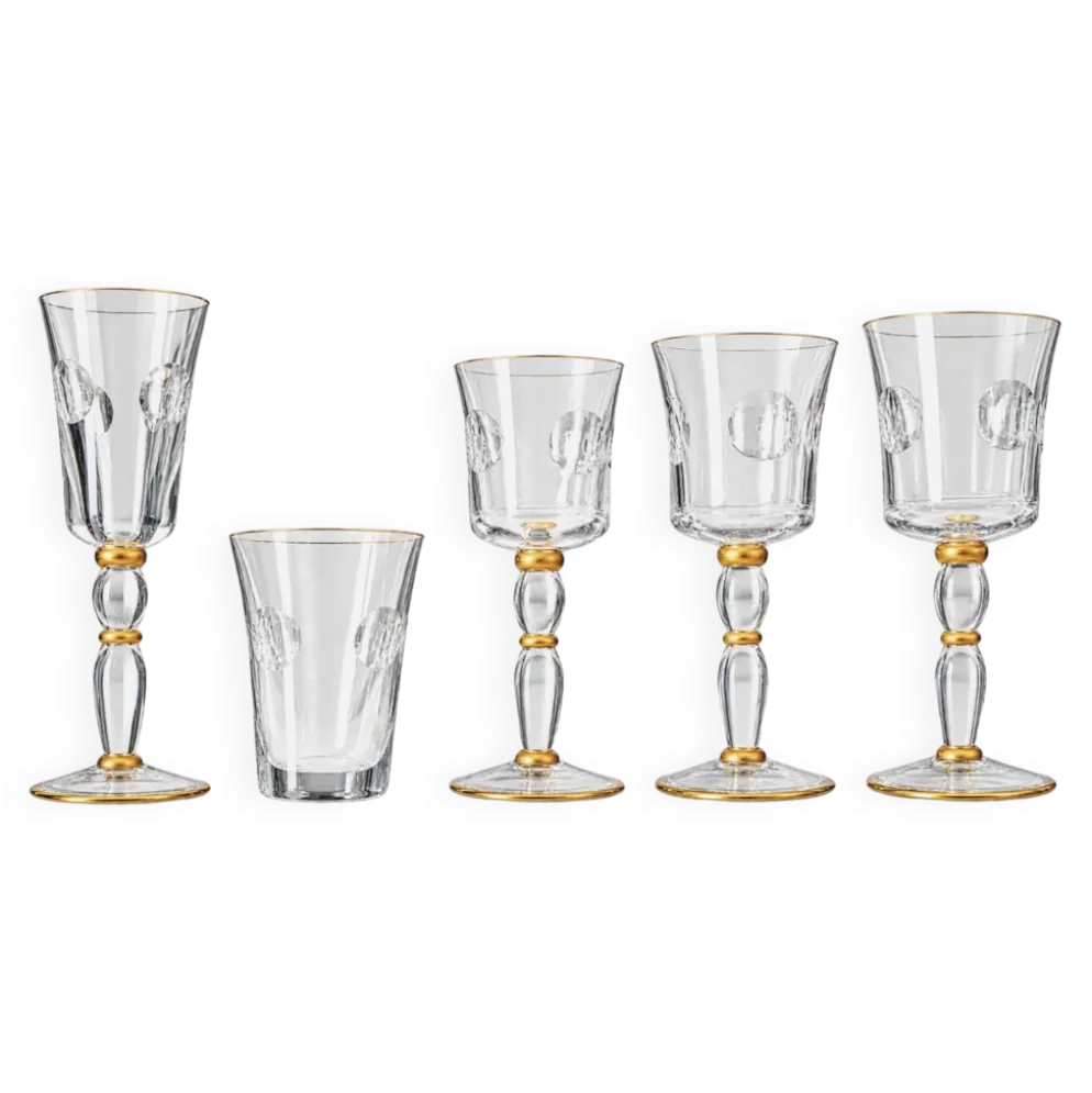 Magnifique service de 48 verres en cristal Saint Louis, Collection Bubbles