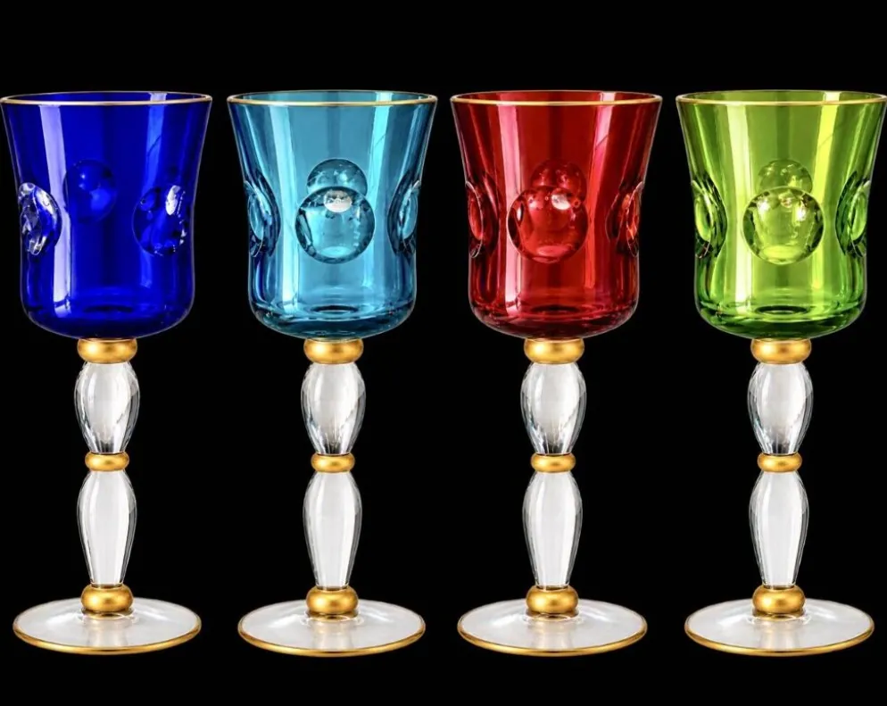 Magnifique service de 48 verres en cristal Saint Louis, Collection Bubbles
