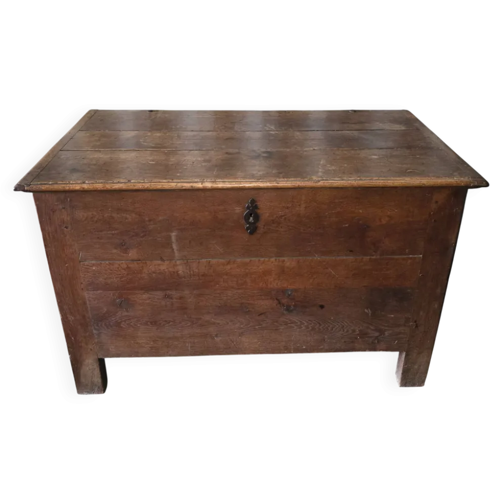 Maie/coffre ancien en bois massif – patine authentique, couvercle ouvrant
