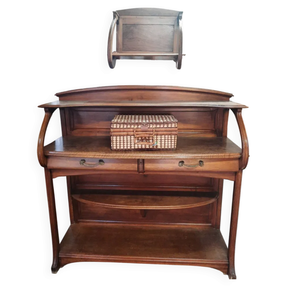 Maison Édouard Diot – Desserte Art Nouveau et son étagère d'applique d