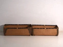Malle ancienne kōri en osier de saule – Japon, vers 1920. Ensemble de deux.