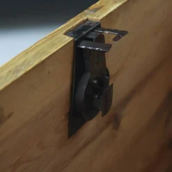 Malle de mariage rustique art populaire en bois peint
