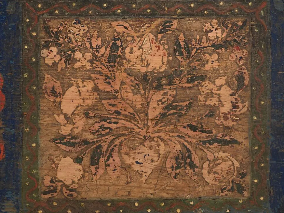 Malle de mariée ancienne bleu marine (année 1855)