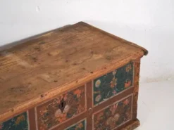 Malle de rangement ancienne avec décoration florale (année 1895) #102