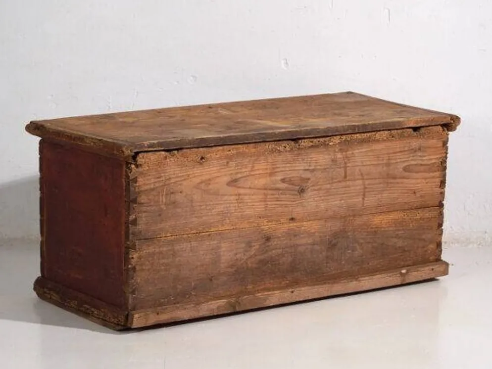 Malle de rangement ancienne avec décoration florale (année 1895) #102