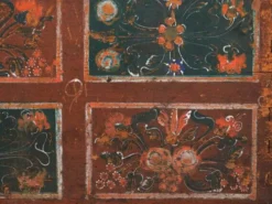 Malle de rangement ancienne avec décoration florale (année 1895) #102