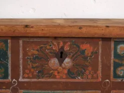 Malle de rangement ancienne avec décoration florale (année 1895) #102