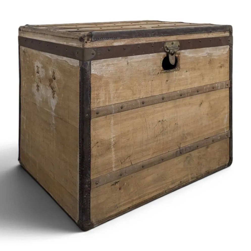 Malle de voyage en bois