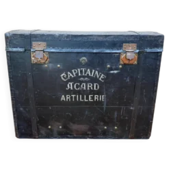 Malle de voyage militaire bombée – XIXe s. – Capitaine Acard Artillerie – C