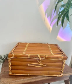 Mallette en bambou vintage