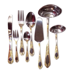 Mallette ménagère 70 pièces Besteke SBS Solingen en chrome nickel et dorée à l’or