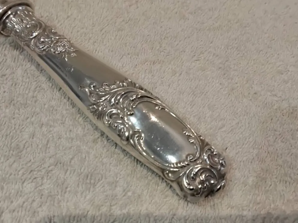 Manche a gigot manche argent 950 Minerve style rocaille Ravinet