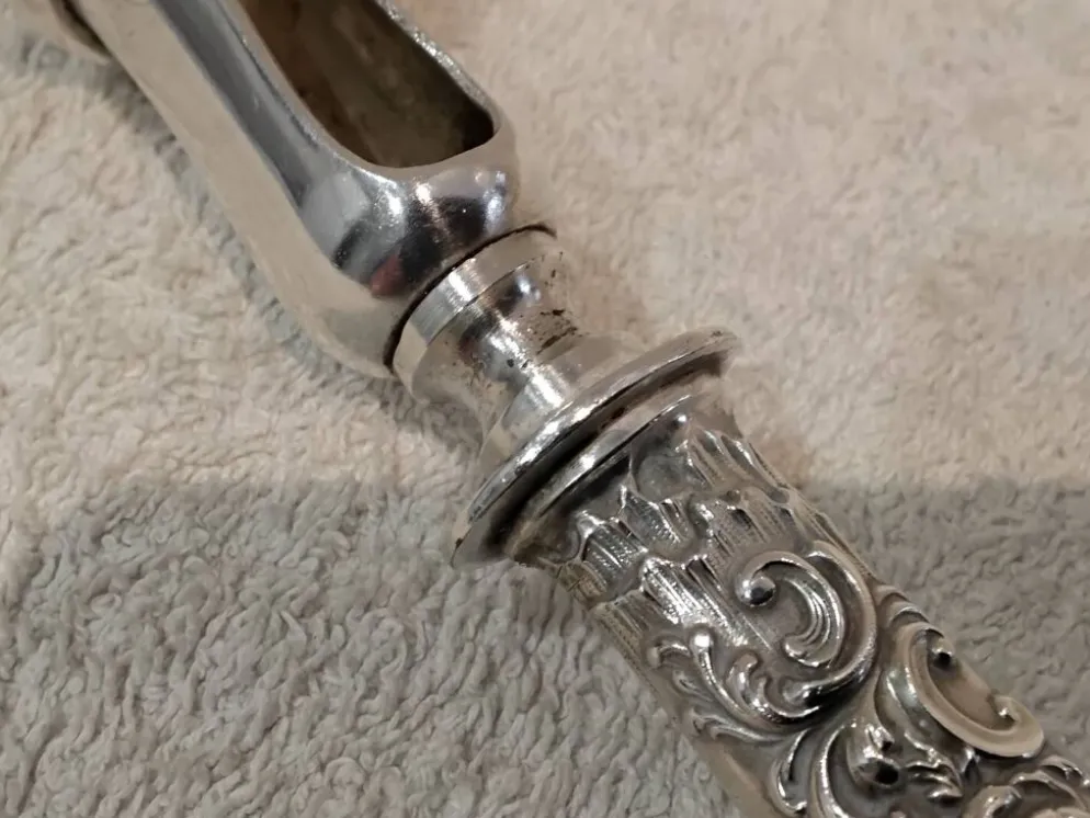 Manche a gigot manche argent 950 Minerve style rocaille Ravinet