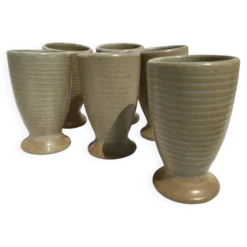 6 Mazagrans Grès Village France beige blond
