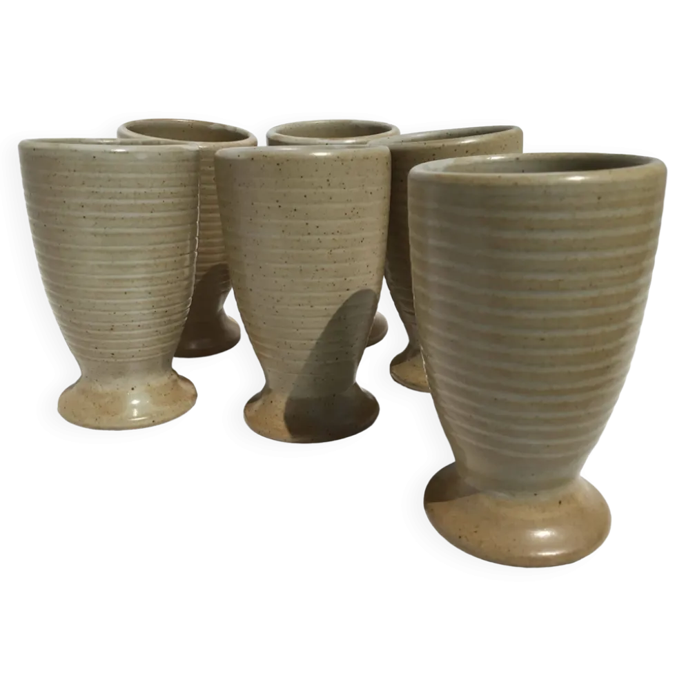 6 Mazagrans Grès Village France beige blond