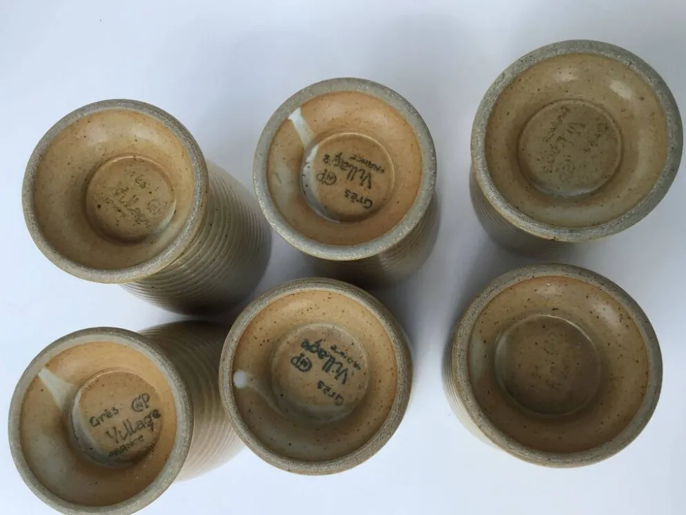 6 Mazagrans Grès Village France beige blond