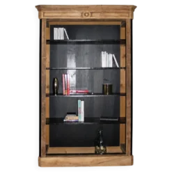 Meuble ancien en bois massif rénové – bibliothèque / vestiaire d’entrée