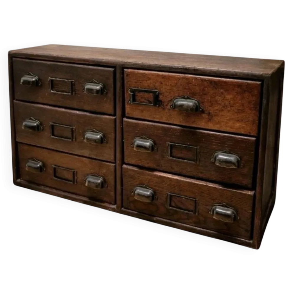 Meuble apothicaire vintage – Petit meuble à tiroirs en bois – Style in