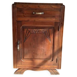 Meuble Art Déco années 1930 – Sculpté, metal, bois massif