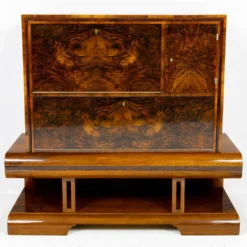Meuble bar Art Déco en noyer, Wilhelm Mosurski - années 30