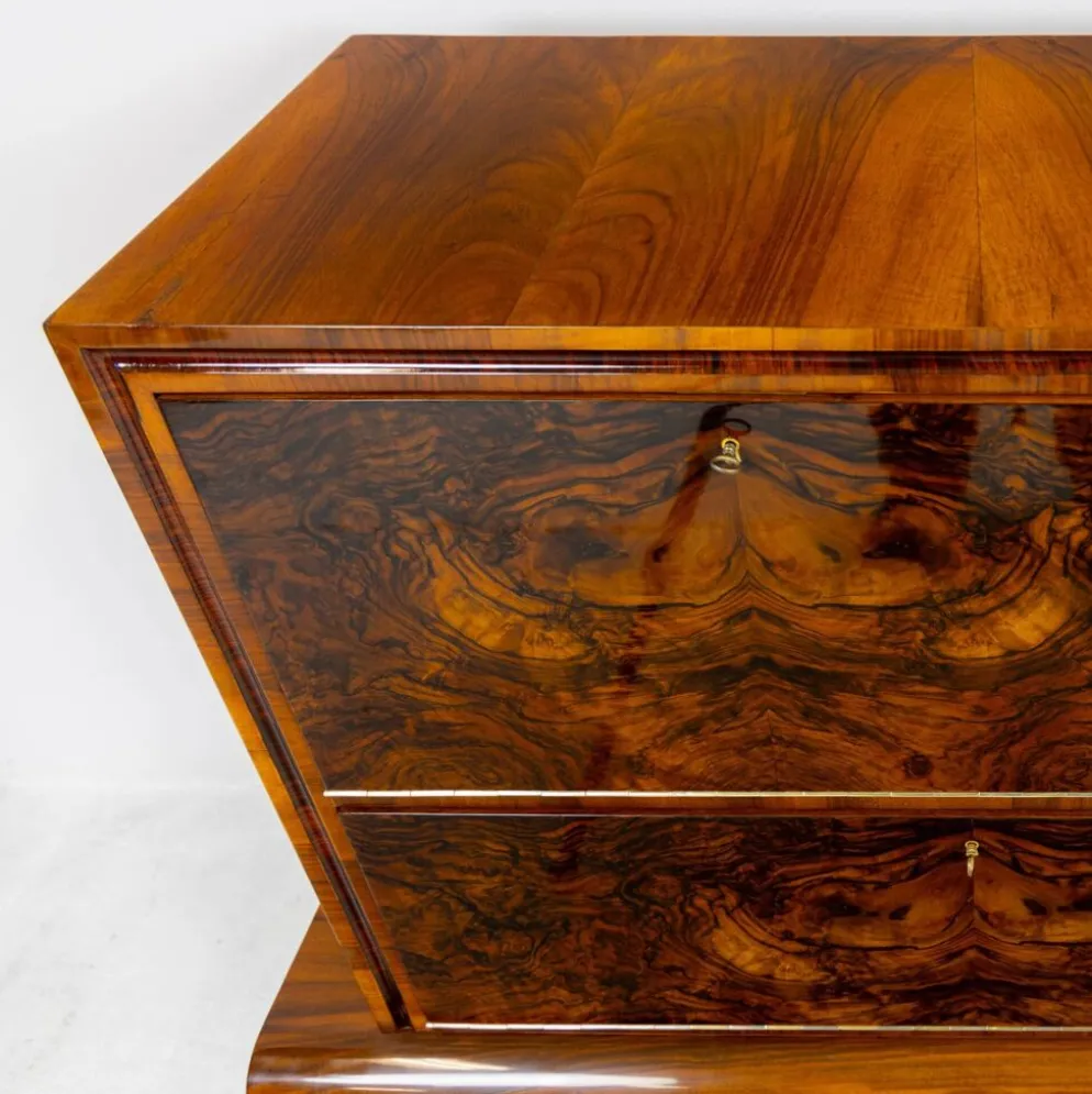 Meuble bar Art Déco en noyer, Wilhelm Mosurski - années 30
